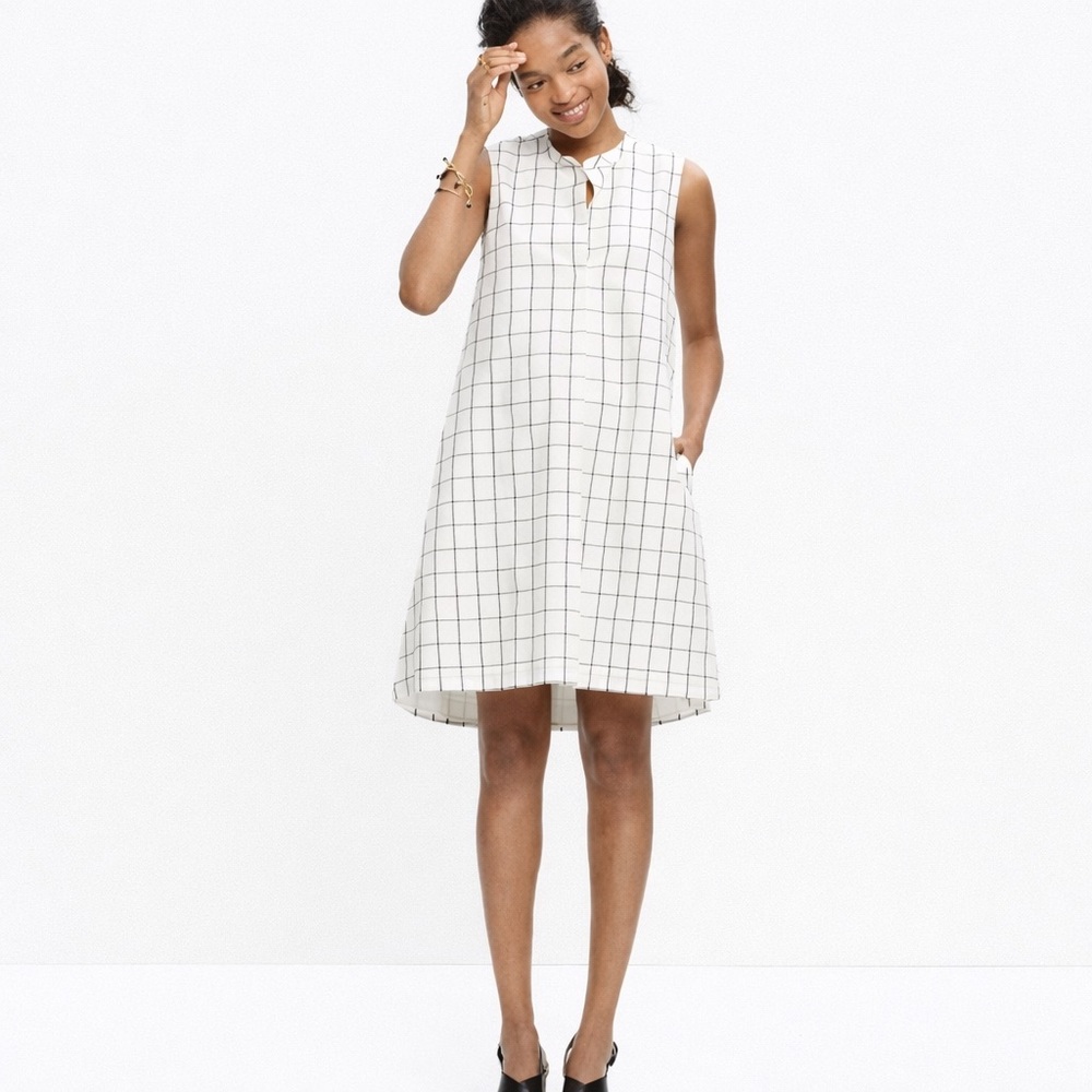 Madewell Grid Check Print Dress size small - windowpane